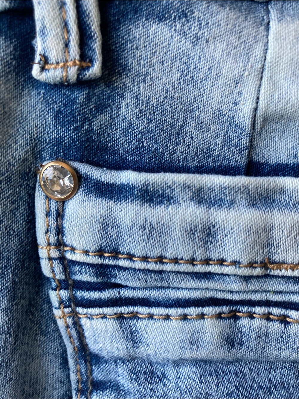 Rebel love jean distressed retro jean acid wash like color embellished 5 / 6 jr - Picture 8 of 17